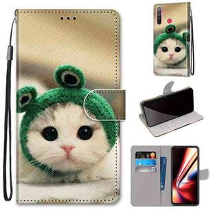 For OPPO Realme 5 / 5s / 5i / C3 / C3i / 6i / Narzo10 / 10A / 20A Coloured Drawing Cross Texture Horizontal Flip PU Leather Case with Holder & Card Slots & Wallet & Lanyard(Frog Kitten)