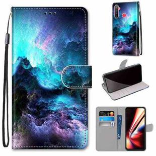 For OPPO Realme 5 / 5s / 5i / C3 / C3i / 6i / Narzo10 / 10A / 20A Coloured Drawing Cross Texture Horizontal Flip PU Leather Case with Holder & Card Slots & Wallet & Lanyard(Colorful Clouds)