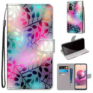 For Xiaomi Redmi Note 10 4G / Note 10s Coloured Drawing Cross Texture Horizontal Flip PU Leather Case with Holder & Card Slots & Wallet & Lanyard(Translucent Glass)