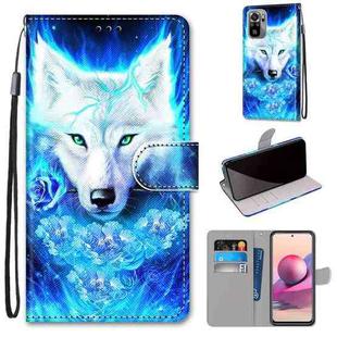For Xiaomi Note 10 4G / Note 10s Coloured Drawing Cross Texture Horizontal Flip PU Leather Case with Holder & Card Slots & Wallet & Lanyard(Dick Rose Wolf)