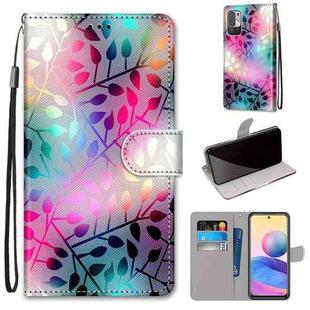 For Xiaomi Redmi Note 10 5G Coloured Drawing Cross Texture Horizontal Flip PU Leather Case with Holder & Card Slots & Wallet & Lanyard(Translucent Glass)