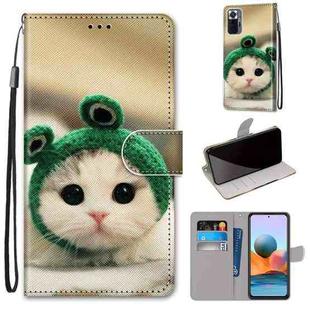 For Xiaomi Redmi Note 10 Pro Max / Note 10 Pro Coloured Drawing Cross Texture Horizontal Flip PU Leather Case with Holder & Card Slots & Wallet & Lanyard(Frog Kitten)