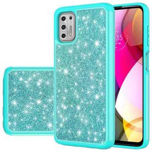 For Motorola Moto G Stylus (2021) Glitter Powder Contrast Skin Shockproof Silicone + PC Protective Case(Green)