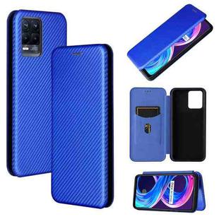 For OPPO Realme 8 / 8 Pro Carbon Fiber Texture Horizontal Flip TPU + PC + PU Leather Case with Card Slot(Blue)