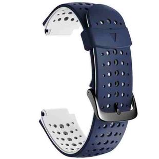 For Garmin Forerunner 220 Two-color Silicone Watch Band(Blue White)