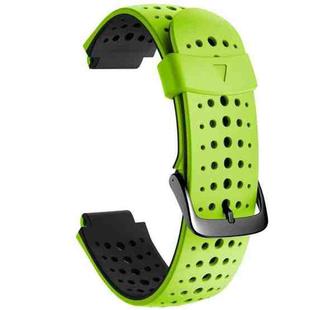 For Garmin Forerunner 220 Two-color Silicone Watch Band(Lime Green Black)