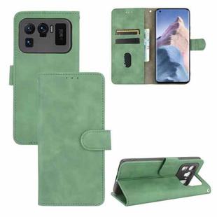 For Xiaomi Mi 11 Ultra Solid Color Skin Feel Magnetic Buckle Horizontal Flip Calf Texture PU Leather Case with Holder & Card Slots & Wallet(Green)
