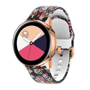 For Samsung Galaxy Watch 42mm Silicone Printing Watch Band(Color Skull)