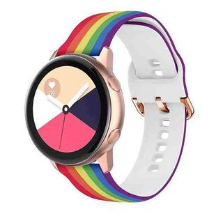 For Samsung Galaxy Watch 42mm Silicone Printing Watch Band(Rainbow)