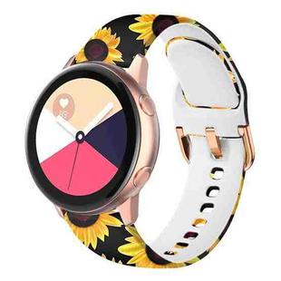 For Samsung Galaxy Watch 42mm Silicone Printing Watch Band(Sunflower)