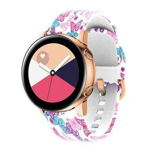 For Samsung Galaxy Watch 46mm Silicone Printing Watch Band(Colorful Butterflies)