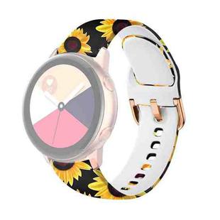 For Samsung Galaxy Watch 46mm Silicone Printing Watch Band(Sunflower)