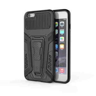 War Chariot Series Armor All-inclusive Shockproof PC + TPU Protective Case with Invisible Holder For iPhone 6 Plus(Black)