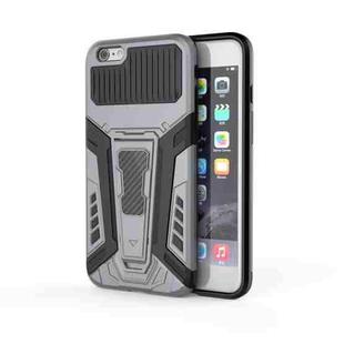 War Chariot Series Armor All-inclusive Shockproof PC + TPU Protective Case with Invisible Holder For iPhone 6 Plus(Grey)