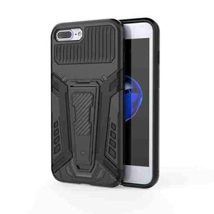 War Chariot Series Armor All-inclusive Shockproof PC + TPU Protective Case with Invisible Holder For iPhone 8 Plus / 7 Plus(Black)