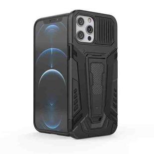 For iPhone 12 / 12 Pro War Chariot Series Armor All-inclusive Shockproof PC + TPU Protective Case with Invisible Holder(Black)