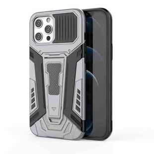 For iPhone 12 / 12 Pro War Chariot Series Armor All-inclusive Shockproof PC + TPU Protective Case with Invisible Holder(Grey)