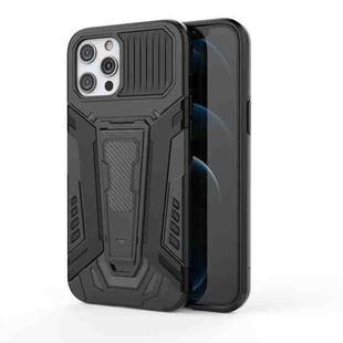 For iPhone 12 Pro Max War Chariot Series Armor All-inclusive Shockproof PC + TPU Protective Case with Invisible Holder(Black)
