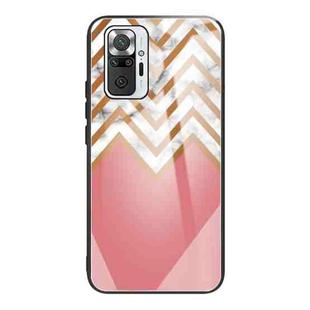 For Xiaomi Redmi Note 10 Pro / 10 Pro Max Marble Tempered Glass Back Cover TPU Border Case(HCBL-3)