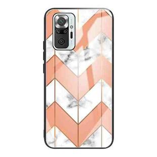 For Xiaomi Redmi Note 10 Pro / 10 Pro Max Marble Tempered Glass Back Cover TPU Border Case(HCBL-5)