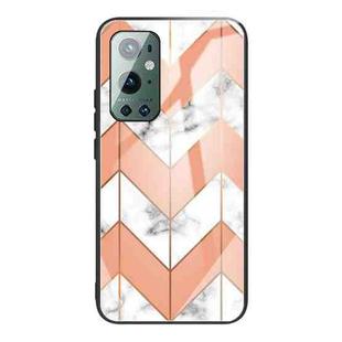 For OnePlus 9 Pro Marble Tempered Glass Back Cover TPU Border Case(HCBL-5)