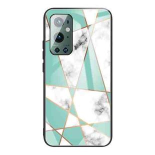 For OnePlus 9 Pro Marble Tempered Glass Back Cover TPU Border Case(HCBL-7)