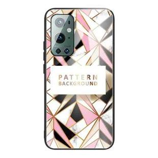 For OnePlus 9 Pro Marble Tempered Glass Back Cover TPU Border Case(HCBL-17)