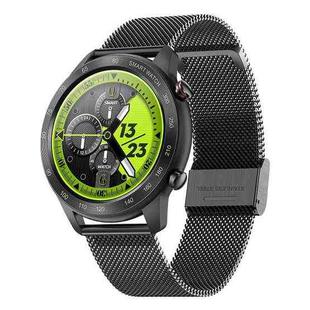 MX5 1.3 inch IPS Screen IP68 Waterproof Smart Watch, Support Bluetooth Call / Heart Rate Monitoring / Sleep Monitoring, Style: Steel Strap(Black)