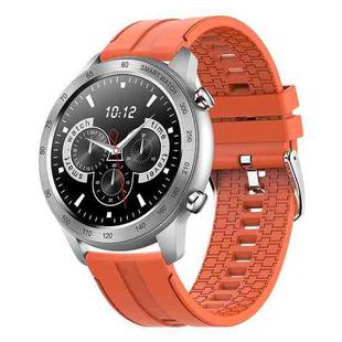 MX5 1.3 inch IPS Screen IP68 Waterproof Smart Watch, Support Bluetooth Call / Heart Rate Monitoring / Sleep Monitoring, Style: Silicone Strap(Orange)