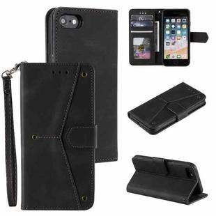 Stitching Calf Texture Horizontal Flip Leather Case with Holder & Card Slots & Wallet For iPhone 6 Plus(Black)