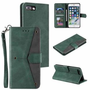 Stitching Calf Texture Horizontal Flip Leather Case with Holder & Card Slots & Wallet For iPhone 8 Plus / 7 Plus(Green)