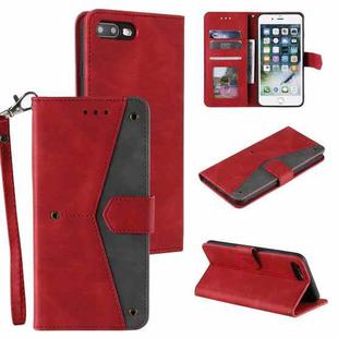 Stitching Calf Texture Horizontal Flip Leather Case with Holder & Card Slots & Wallet For iPhone 8 Plus / 7 Plus(Red)