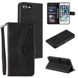 Stitching Calf Texture Horizontal Flip Leather Case with Holder & Card Slots & Wallet For iPhone 8 Plus / 7 Plus(Black)