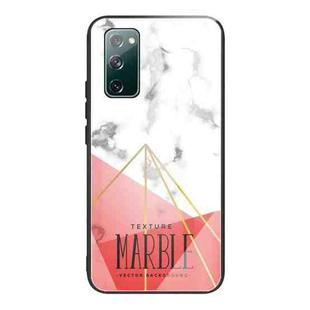 For Samsung Galaxy S20 FE Marble Tempered Glass Back Cover TPU Border Case(HCBL-24)