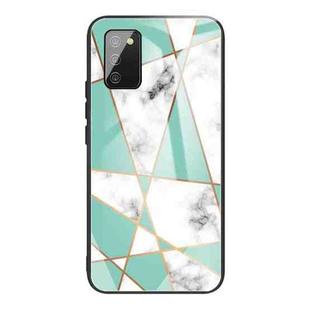 For Samsung Galaxy A02s (US Version) Marble Tempered Glass Back Cover TPU Border Case(HCBL-7)