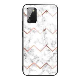 For Samsung Galaxy A02s (US Version) Marble Tempered Glass Back Cover TPU Border Case(HCBL-9)