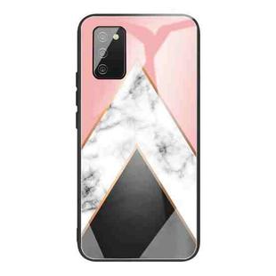 For Samsung Galaxy A02s (US Version) Marble Tempered Glass Back Cover TPU Border Case(HCBL-11)