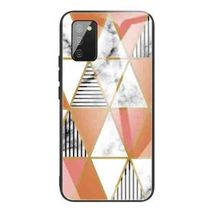 For Samsung Galaxy A02s (EU Version) Marble Tempered Glass Back Cover TPU Border Case(HCBL-4)