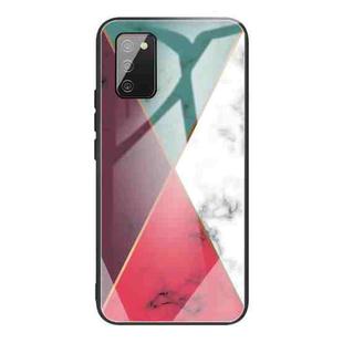 For Samsung Galaxy A02s (EU Version) Marble Tempered Glass Back Cover TPU Border Case(HCBL-12)