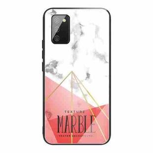 For Samsung Galaxy A02s (EU Version) Marble Tempered Glass Back Cover TPU Border Case(HCBL-24)