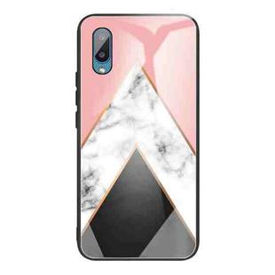 For Samsung Galaxy A02 (EU Version) Marble Tempered Glass Back Cover TPU Border Case(HCBL-11)