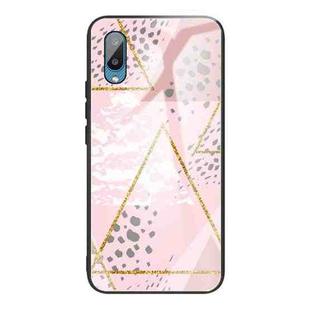 For Samsung Galaxy A02 (EU Version) Marble Tempered Glass Back Cover TPU Border Case(HCBL-21)