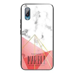 For Samsung Galaxy A02 (EU Version) Marble Tempered Glass Back Cover TPU Border Case(HCBL-24)