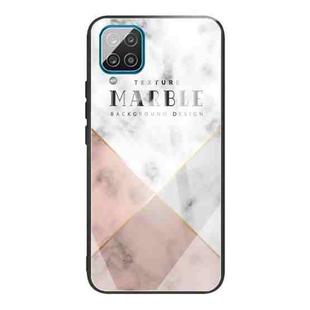 For Samsung Galaxy A42 5G Marble Tempered Glass Back Cover TPU Border Case(HCBL-6)