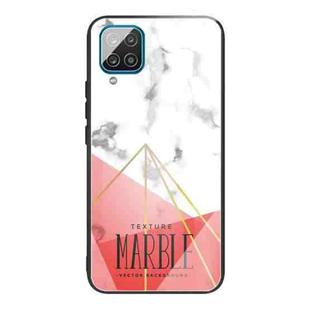 For Samsung Galaxy A42 5G Marble Tempered Glass Back Cover TPU Border Case(HCBL-24)