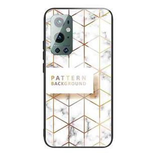 For Samsung Galaxy A52 5G / 4G Marble Tempered Glass Back Cover TPU Border Case(HCBL-19)