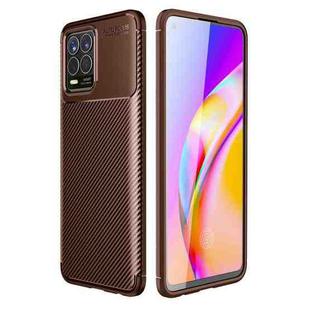 For OPPO Realme 8 Carbon Fiber Texture Shockproof TPU Case(Brown)