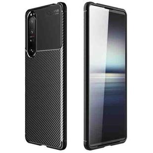 For Sony Xperia 1 III Carbon Fiber Texture Shockproof TPU Case(Black)