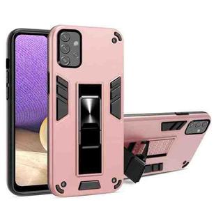 For Samsung Galaxy A32 5G 2 in 1 PC + TPU Shockproof Protective Case with Invisible Holder(Rose Gold)