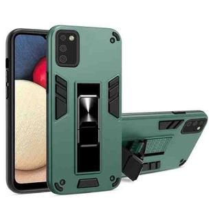 For Samsung Galaxy A52 5G / 4G 2 in 1 PC + TPU Shockproof Protective Case with Invisible Holder(Dark Green)